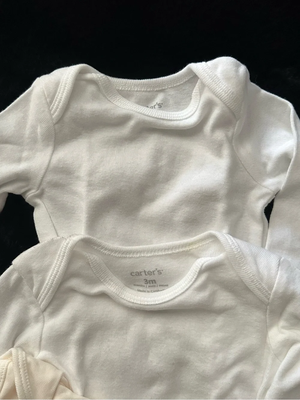 5 Pack White & Cream Baby Bodysuits